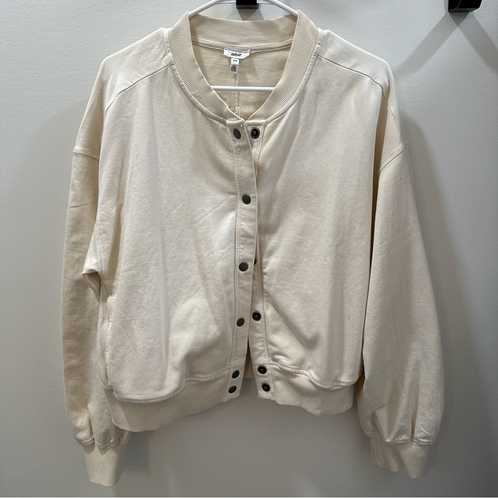 Aerie Cream Bomber Jacket